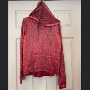 reddish hoodie